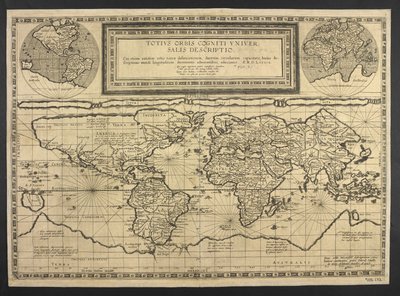 Mapa světa, univerzální popis celého světa od Cornelis de Jode