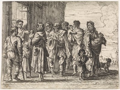 Žebráci do kláštera Žánrové scény (název seriálu) od Cornelis de Wael