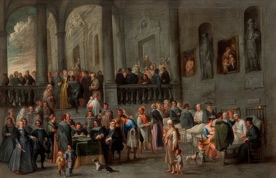 Návštěva nemocných (z cyklu Sedm skutků milosrdenství). Kolem roku 1640 od Cornelis de Wael