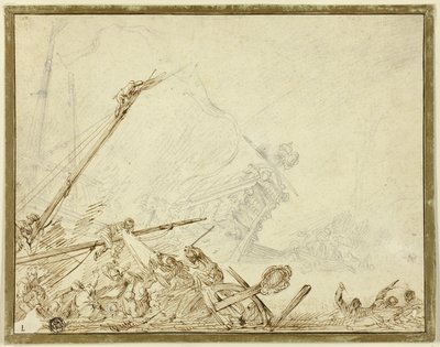 Ztroskotání lodi od Cornelis de Wael