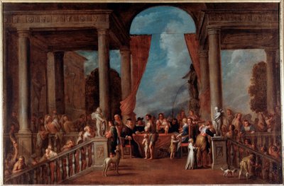 Skutky milosrdenství: oblékat nahé (malba od Cornelis de Wael