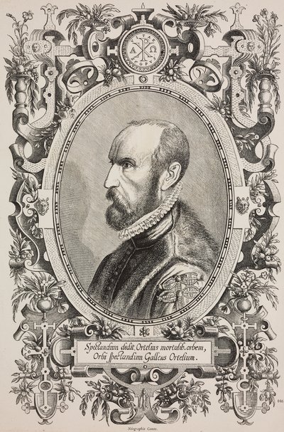 Portrét Abrahama Ortelia (1528-1598), rytina Cornelia Galleho staršího (1576-1650) z knihy L