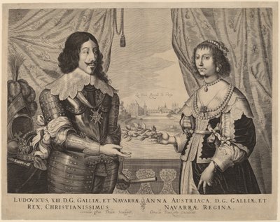 Francouzský král Ludvík XIII a Anna Rakouská od Cornelis van Dalen I