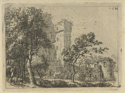Ruiny hradu Duurstede od Cornelis van Hardenbergh