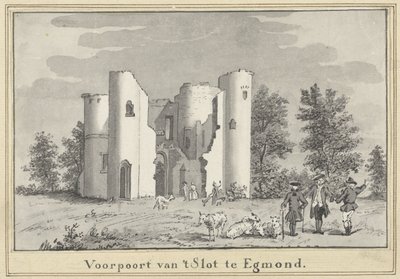 Zřícenina hradu v Egmondu od Cornelis van Noorde (attributed to)