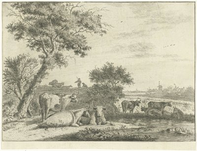 Krajina s krávami od Cornelis van Noorde