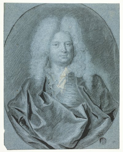 Portrétní busta muže v bílé paruce od Cornelis van Poelenburgh