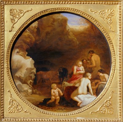 Nymfa a satyr u vchodu do jeskyně ... od Cornelis van Poelenburgh or Poelenburch