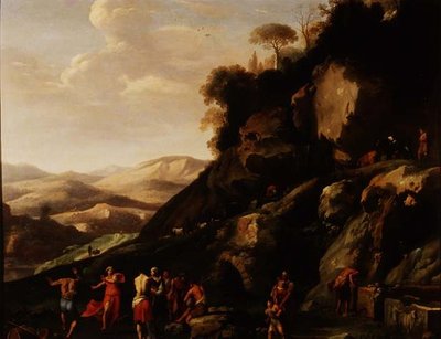 Rolníci tančící v krajině od Cornelis van Poelenburgh or Poelenburch