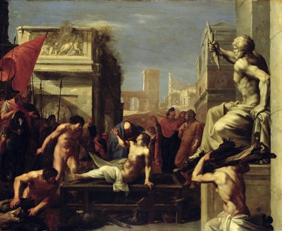 Umučení svatého Vavřince, 1620-1 (olej na mědi) od Cornelis van Poelenburgh or Poelenburch