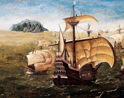 Portugalská flotila, kopie obrazu Cornelis Anthonisz On (1499-1557) od Cornelisz Anthonisz