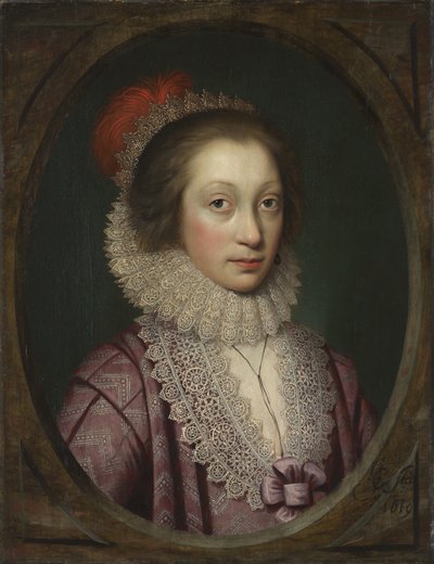 Portrét ženy, možná Elizabeth Boothby, 1619 od Cornelius Janssen van Ceulen