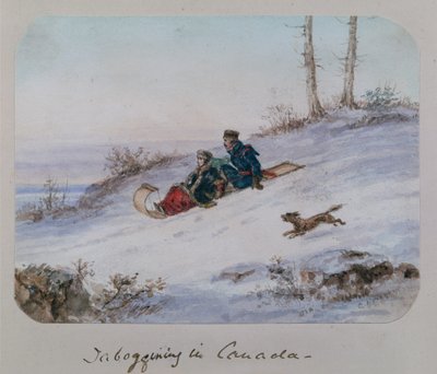 Tabogging v Kanadě od Cornelius Krieghoff