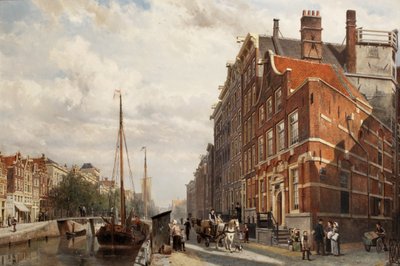Pohled na Makelaers Comptoir na Nieuwezijds Voorburgwal, Amsterdam, 1883 od Cornelis Springer