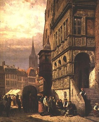 Radnice a tržiště, Halberstadt od Cornelius Springer