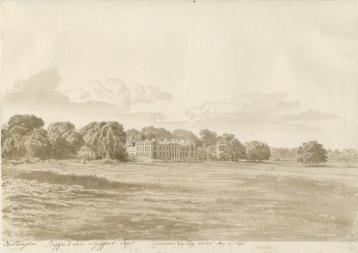 Chillington Hall: sépiová kresba od Cornelius Varley
