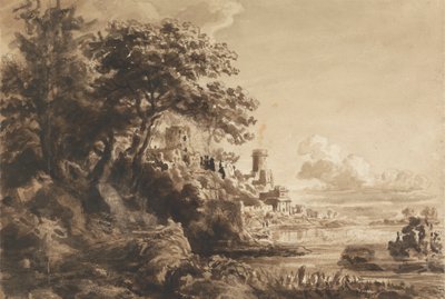 Krajina s hradem od Cornelius Varley