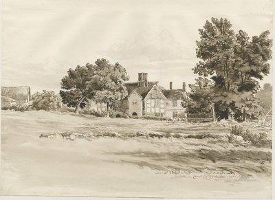 Oaken - Farm House: sépiová kresba, 5. srpna 1820 od Cornelius Varley