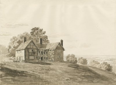 Patshull Park - Lodge: sépiová kresba, srpen 1820 od Cornelius Varley