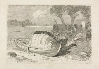 Dvě rybářské lodě na pláži, 1809. od Cornelius Varley