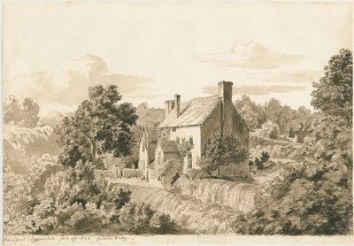 Woodford - Cottages: sépiová kresba, 27. července 1820 od Cornelius Varley