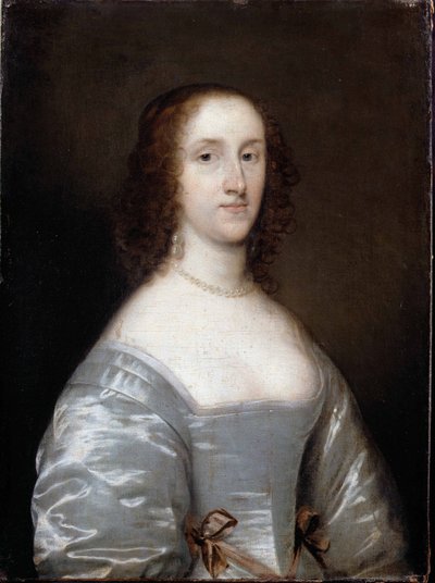 Portrét dámy v bílém od Cornelius the elder Johnson