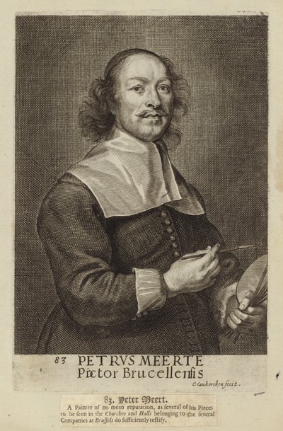 Peter Meert , vlámský malíř. Rytina Cornelis van Caukercken od Cornelius van Caukercken