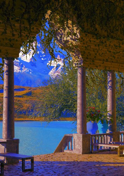 Pergola s výhledem na horské jezero od CosmoZach