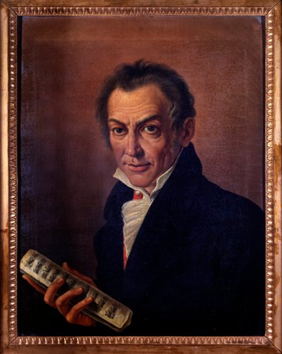 Portrét Nicoly Antonia Zingarelliho, italského skladatele a varhaníka. C. 1800 (malba) od Costanzo Angelini