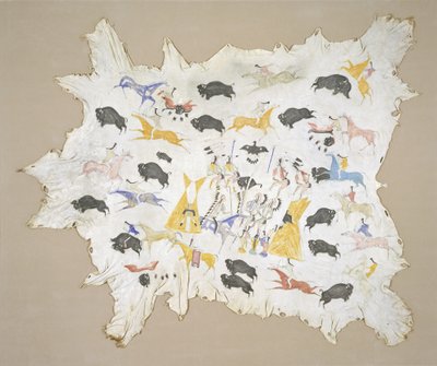 Scenes of Plains Indian Life, c.1880 (pigment na elkhide) od Cotsiogo