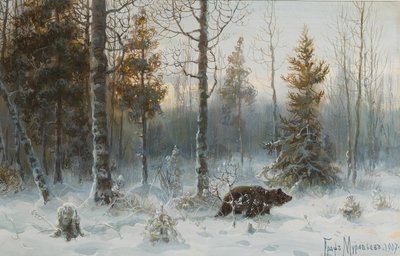 Zimní krajina s medvědem, 1907 od Count Vladimir Leonidovich Muravyov