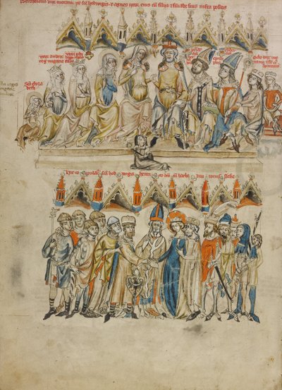 Rodina Bertholda IV Merania. Svatba Hedviky a Heinricha, 1353 od Court workshop of Duke Ludwig I