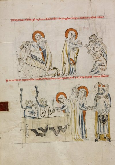 Hedvika pečující o nemocné; Hedvika pečující o vězně od Court workshop of Duke Ludwig I of Liegnitz and Brieg