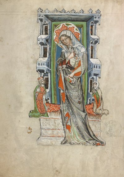 Svatá Hedvika Slezská s vévodou Ludwigem I. z Liegnitz a Brieg a vévodkyní Anežkou od Court workshop of Duke Ludwig I of Liegnitz and Brieg