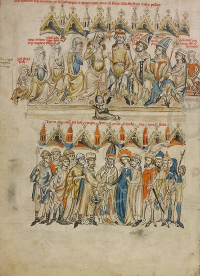 Rodina Bertholda VI; Manželství Hedviky a Heinricha od Court workshop of Duke Ludwig I of Liegnitz and Brieg