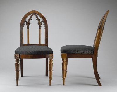 Pár bočních židlí, c. 1844 (palisandr; jasan) od Crawford Riddell