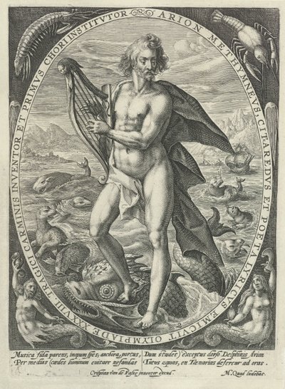 Arion: živel vody The Four Elements (název série) 4. Principy hudbyæ (název série) od Crispijn van de Passe (I)