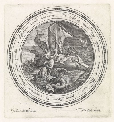 Jonáš je námořníky hozen přes palubu Historie Jonáše (název série) od Crispijn van de Passe (I)