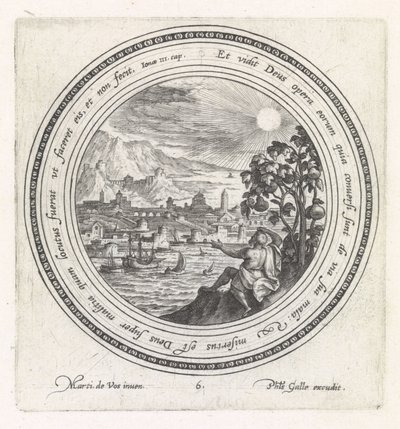 Jonáš sedí pod tykví Historie Jonáše (název série) od Crispijn van de Passe (I)