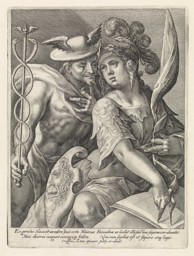 Merkur a Minerva Bohové a bohyně jako milenci (název série) od Crispijn van de Passe (I)