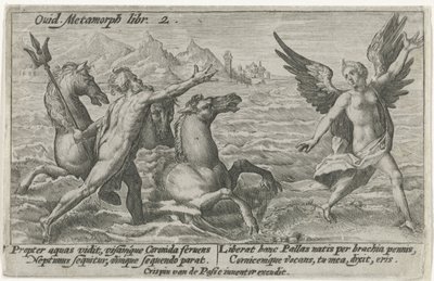 Neptun sáhne po Coronis Metamorfózy Ovidia (název série) od Crispijn van de Passe (I)