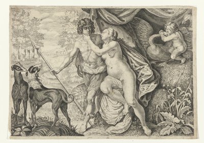 Venuše v Adonisu Metamorfosen van Ovidius (název série) od Crispijn van de Passe (II) (attributed to)