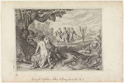 Apulus se promění v olivovník Metamorfózy Ovidia (název série) od Crispijn van de Passe (II) (workshop of)