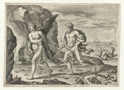 Coronis a Neptun Metamorfosen van Ovidius (název série) od Crispijn van de Passe (II)