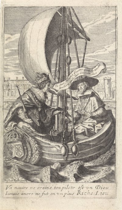 Král Ludvík XIII a kardinál Richelieu v člunu od Crispijn van de Passe (II)
