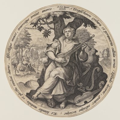 Euterpe, z knihy Múzy od Crispijn van de Passe I