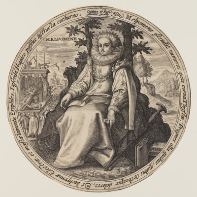 Melpomene, z knihy Múzy od Crispijn van de Passe I