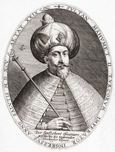 Mehmed III. Sultán, Osmanská říše. Portrét. od Crispin I de (after) Passe