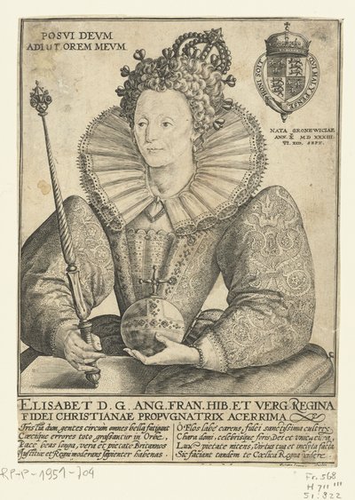 Portrét anglické královny Alžběty I., 1592 od Crispin  Passe