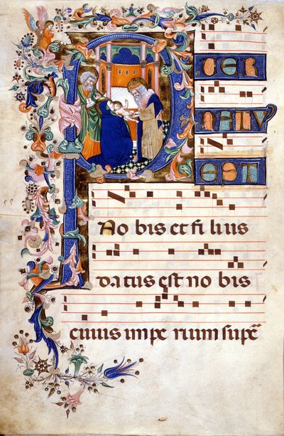 Obřízka Krista v lettrině P. Partition (chorál) z 15. století od Cristofora Cortese (první polovina 15. století). Biblioteca Brera, Milán od Cristoforo Cortese